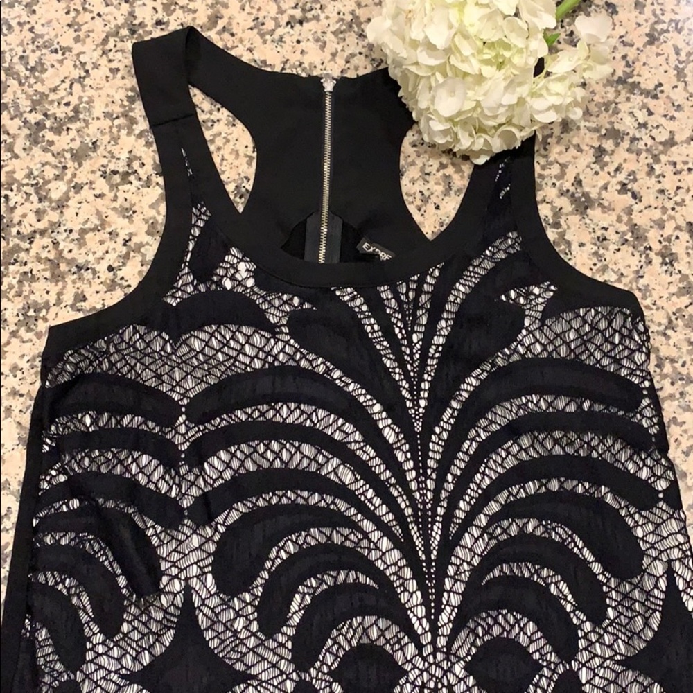 Express black lace tank.